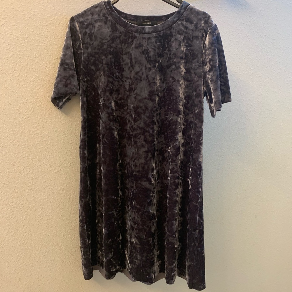 Forever 21 Dress New Small Velvet Gray Holiday